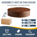 Circular Walnut Coffee Table – Modern Round Wood Center Table for Living Room, Bedroom & Office