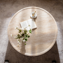 39.37" Round Coffee Table with Mars Pattern for Living Room, Modern Drum Circle Coffee Table for Living Room