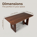 Rectangular Walnut Dining Table, Hollow Cutout Leg Solid Wood Dinner Table, Modern Minimalist Wooden Dining Table for 6 People