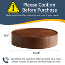 Circular Walnut Coffee Table – Modern Round Wood Center Table for Living Room, Bedroom & Office