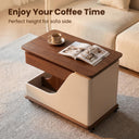 Swivel Adjustable Side Table with Storage Drawer Rolling Mobile C-Shaped End Table for Sofa Bedroom