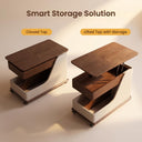 Swivel Adjustable Side Table with Storage Drawer Rolling Mobile C-Shaped End Table for Sofa Bedroom